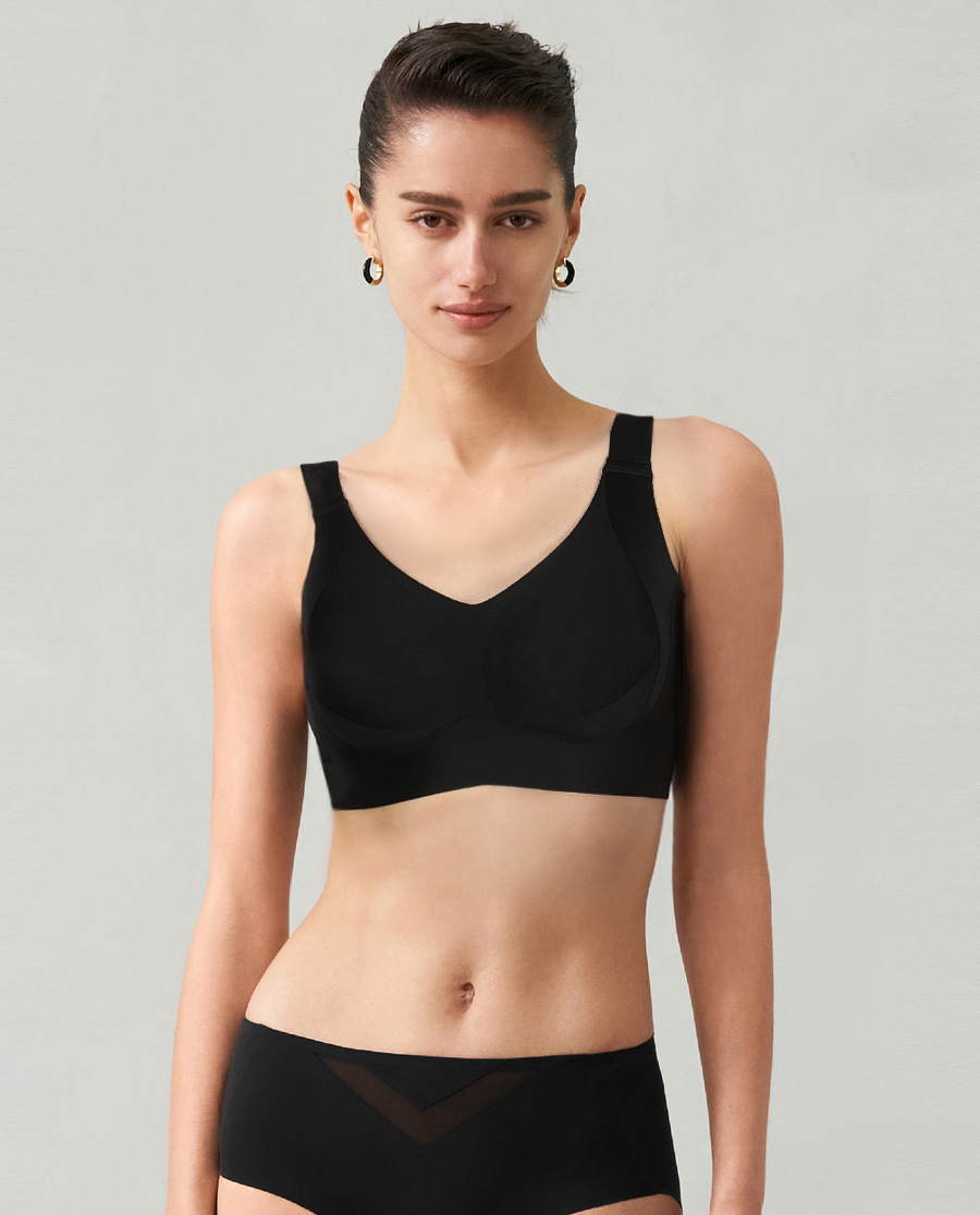 Full-cup latex bra for women, thin cup side-folding and adjustable bra, with a large bust that looks smaller, lifting and anti-sagging pic 14