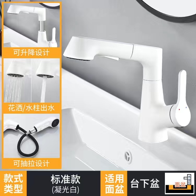 Cross-border foreign trade, simple brushed gold, all-brass sink, bathroom basin, hot and cold, high countertop basin, faucet pic 3