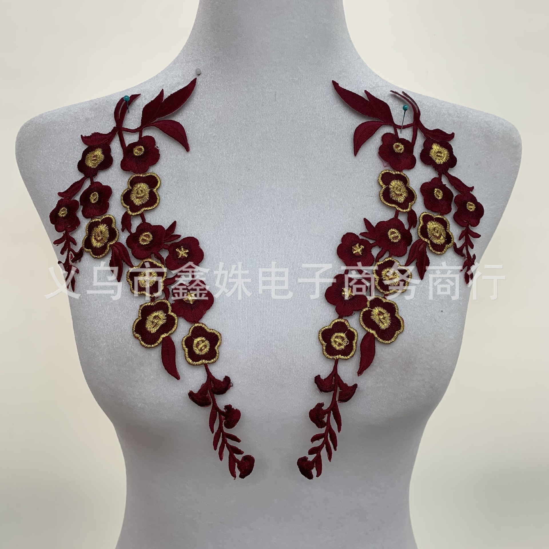 Plum blossom cloth pasted stage hot stamping performance embroidery pasting ethnic hot stamping pic 2
