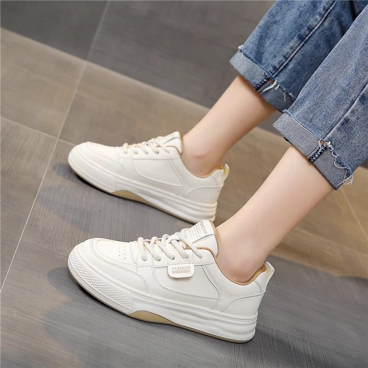 爆款皮面小白鞋女2024秋季新款鞋子百搭女鞋厚底板鞋休闲鞋运动鞋详情8