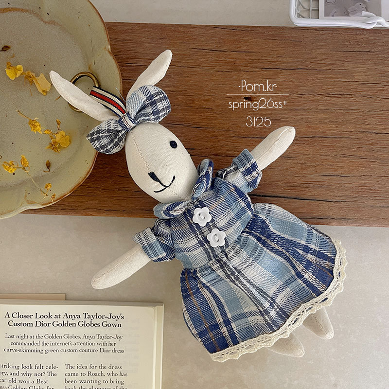 韩版新款兔子布艺手作玩偶挂件儿童宝宝生日礼物背包挂饰复古饰品详情8