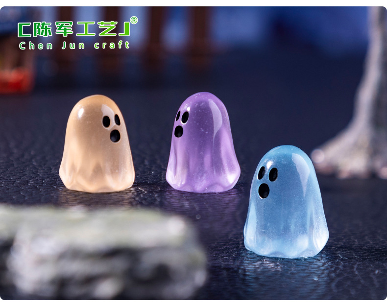 Cross-border creative luminous little ghost diy decorative hanging accessories mini micro-landscape Halloween small ornaments pic 45