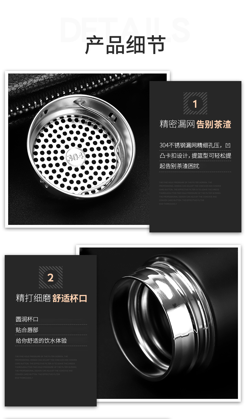 Smart temperature-measuring insulated cup, LED touch display temperature water cup, couple cup, creative business cup, gift water cup pic 12