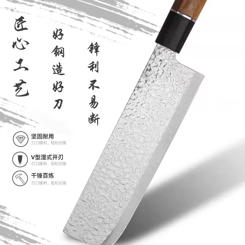 锻打日式锤纹刀手工锻打寿司料理厨刀厨房中性厨师专用刀菜刀锋利详情3