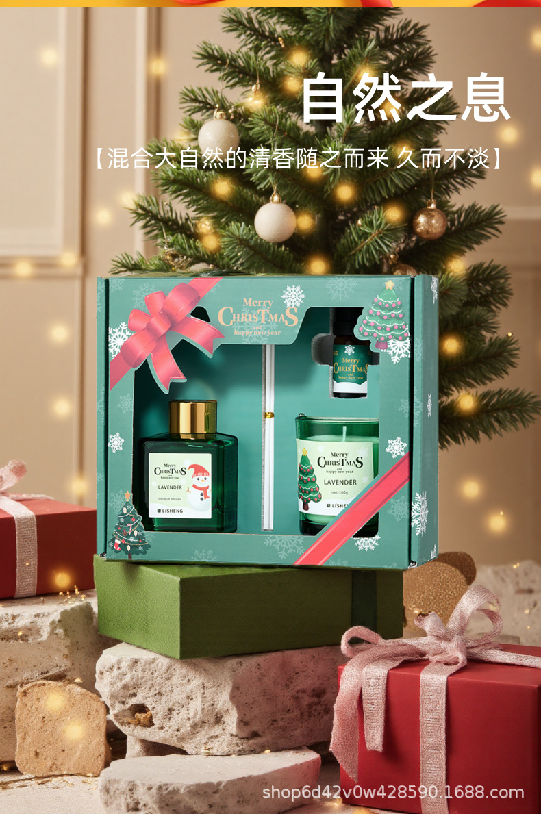 亚马逊temu跨境无火香薰液体OEM小批量打样贴牌香氛圣诞节礼盒详情4