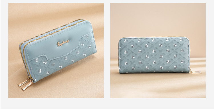 钱包女生长款新款韩版简约拼接手拿包wallet零钱包卡包女士高级感详情23