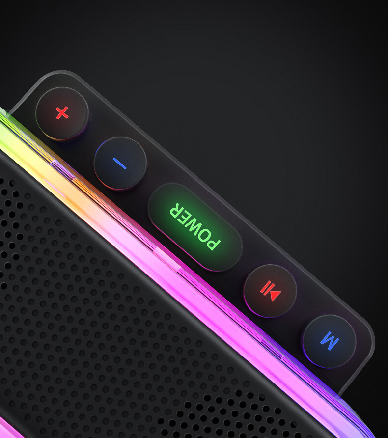 Z6 Phantom Color Light Bluetooth Speaker, mechanical button operation, all-in-one e-sports punk style audio gift speaker pic 7