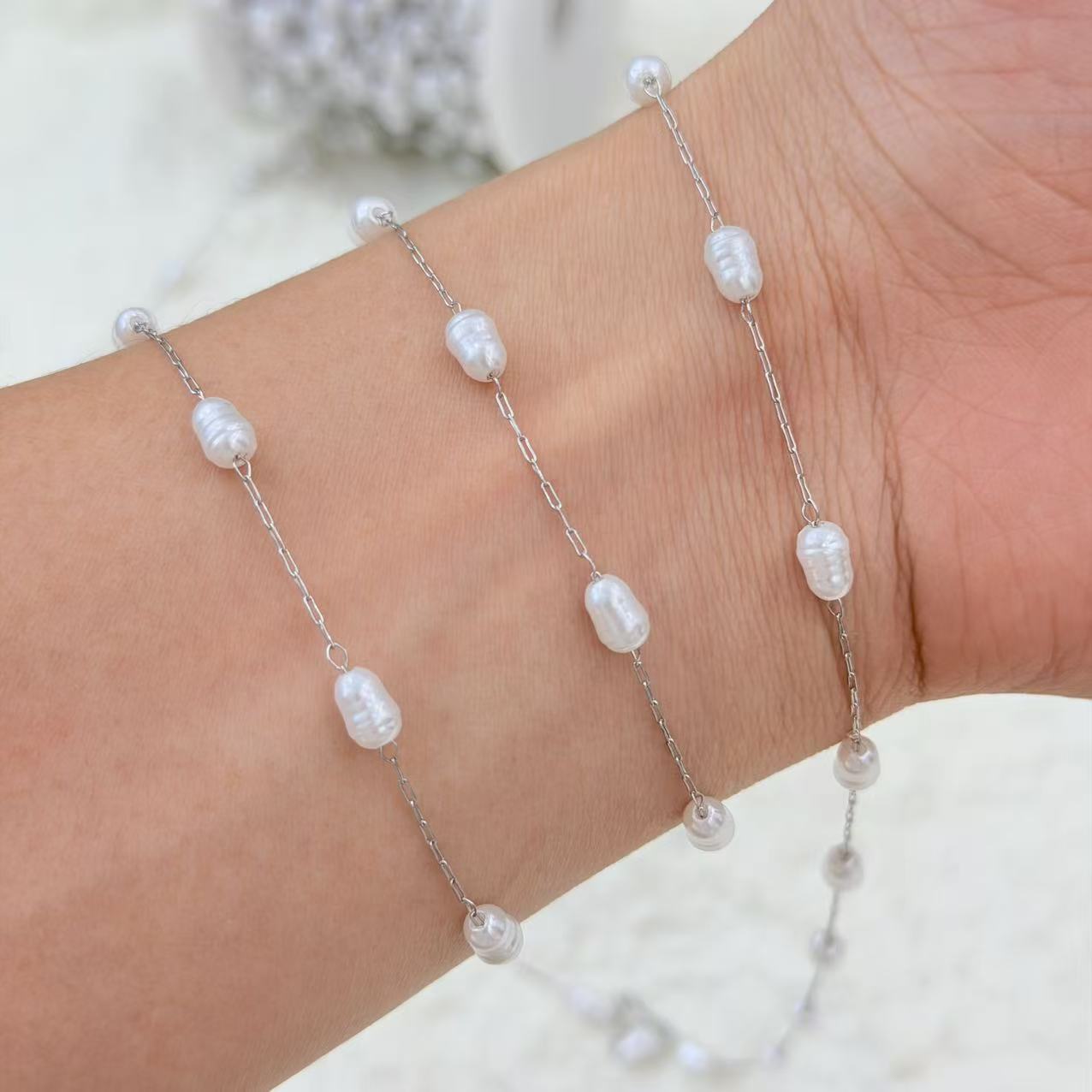 Cross-border light oruga cadena de perlas de lujo 7 agujeros accesorios accesorios accesorios accesorios collares DIY accesorios materiales semiacabados accesorios pic 4