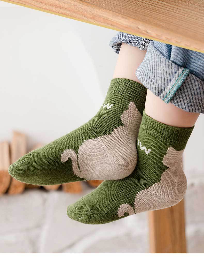 新款儿童A类卡通棉袜宝宝冬季中筒袜男童女童透气无骨袜春秋童袜详情31