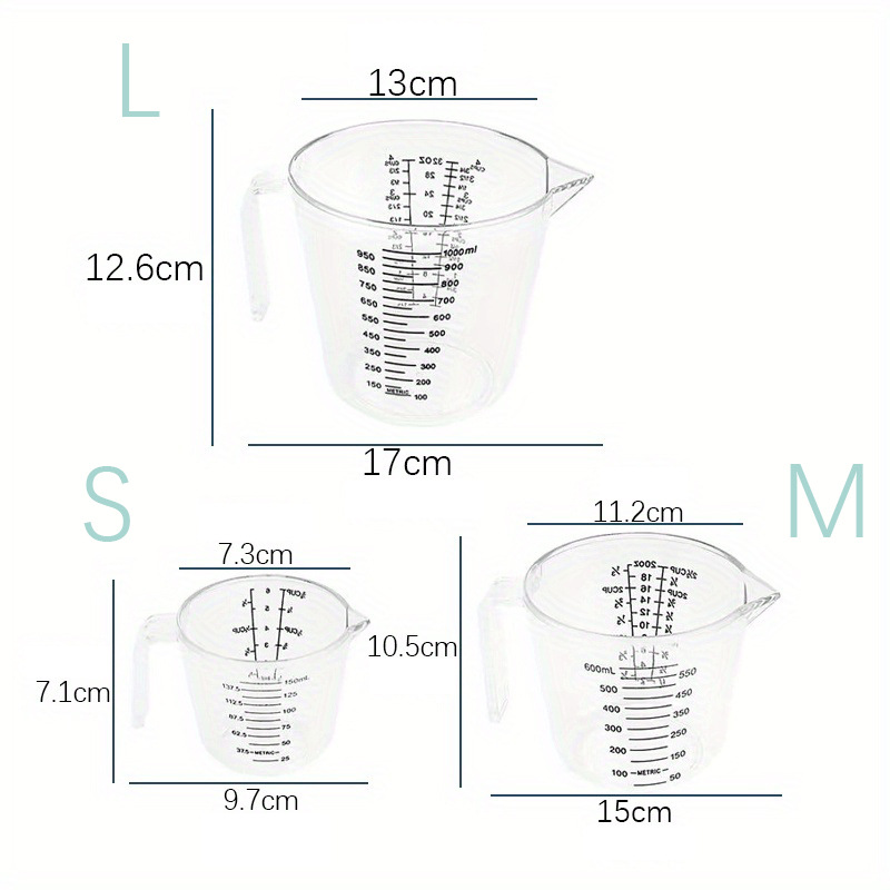 厨具 新品厨房用具烘焙工具刻度塑料量杯容器大容量透明烘焙量杯详情3