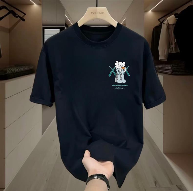 跨境夏季新款男士短袖t恤国潮圆领修身潮流休闲百搭速干运动上衣详情10