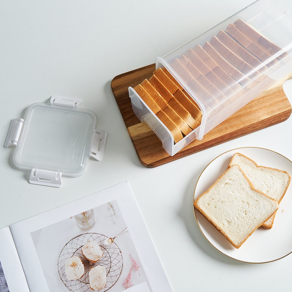 Amazon bread and toast storage box, fresh-keeping box, bread and toast storage box, bread storage distribution box, sealed jar pic 9