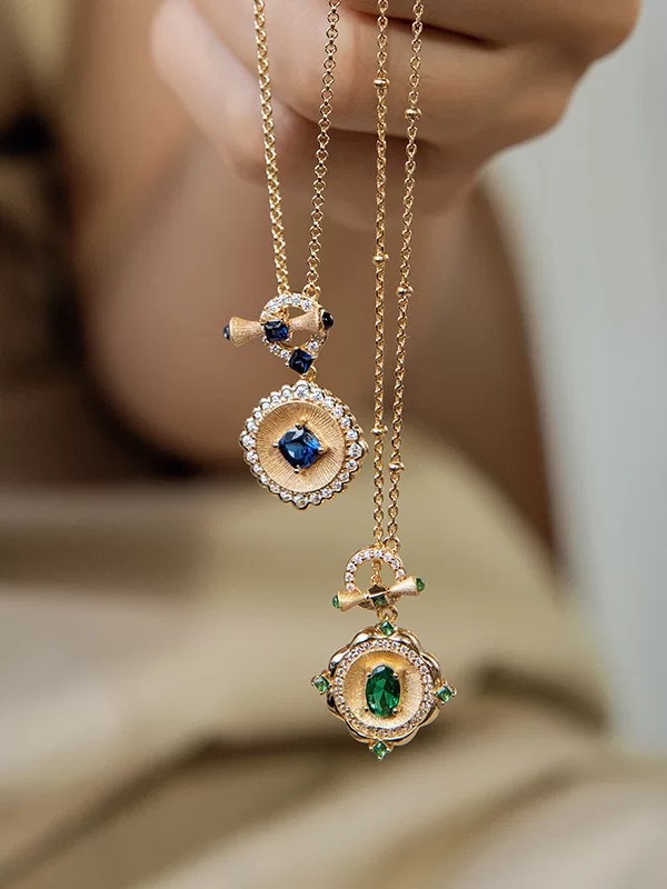 Серебряное позолоченное золото S925 s925, итальянское искусственное колье из ретро-ремесла pic 3