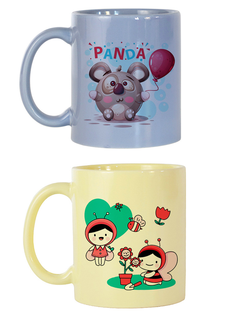 Simple color glaze Mark ceramic cup, heat transfer coated cup, high appearance level, creative DIY, printable ceramic cup pic 11