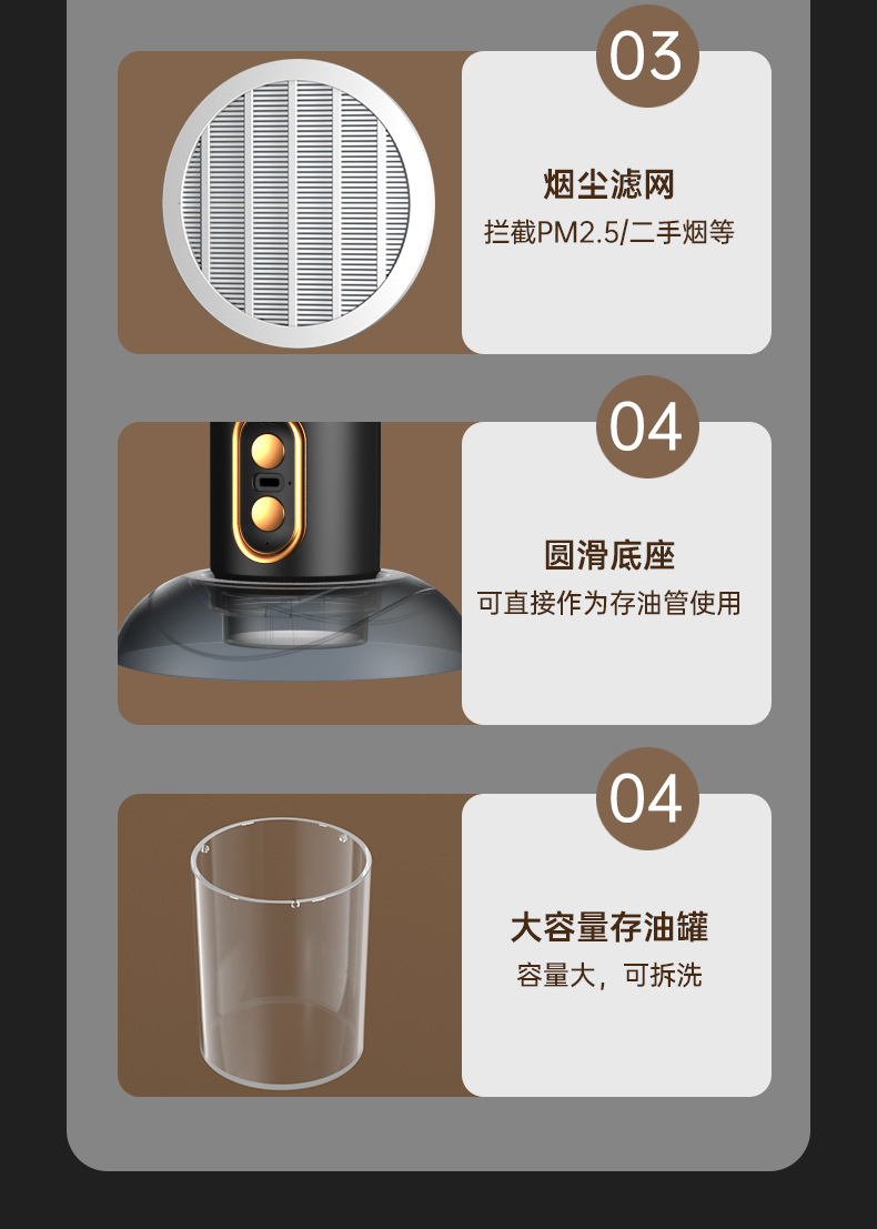 New cross-border desktop range hood, portable household Mini range hood, high suction power range hood for hot pot and barbecue pic 16
