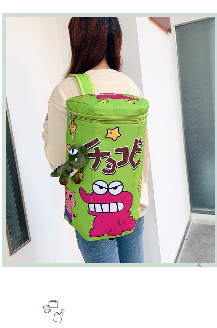 New cute schoolbag, Crayon Shin-chan, Little Crocodile box, large-capacity three-dimensional bucket bag, backpack, racket bag, trendy back pic 14