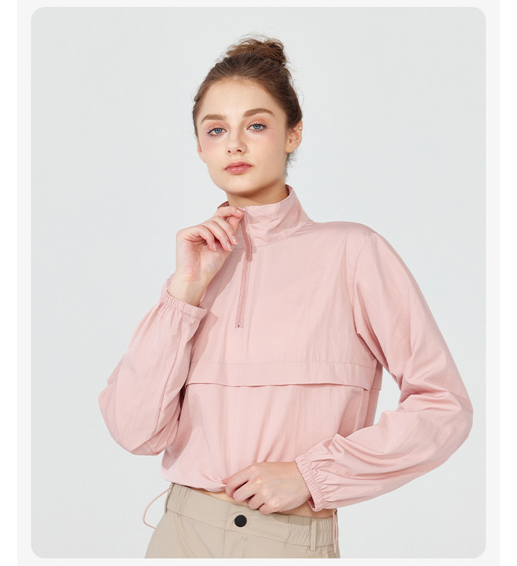 Windproof down jacket, thin casual sun protection yoga wear, smock top, long-sleeved, loose sports jacket for spring and summer, women pic 21