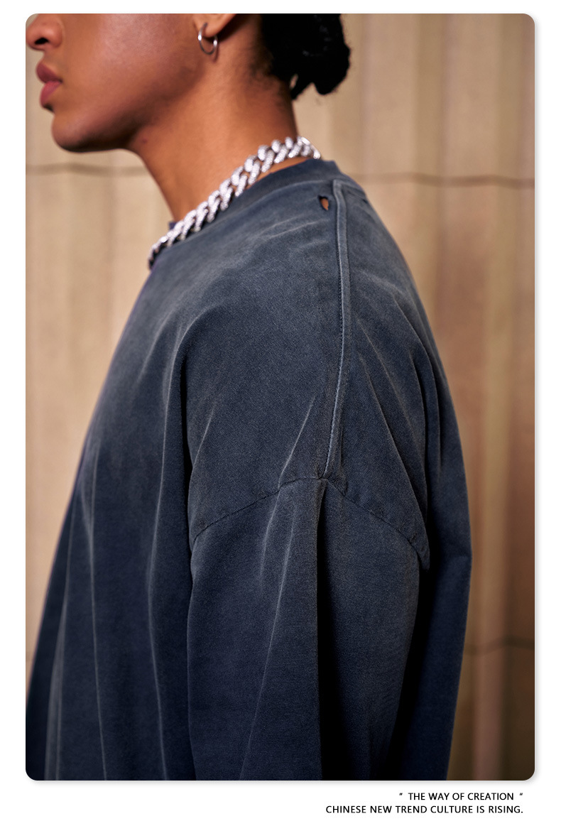 BE男装2025春夏新款纯棉水洗做旧t恤男街头潮牌巴家重磅短袖t恤男详情16