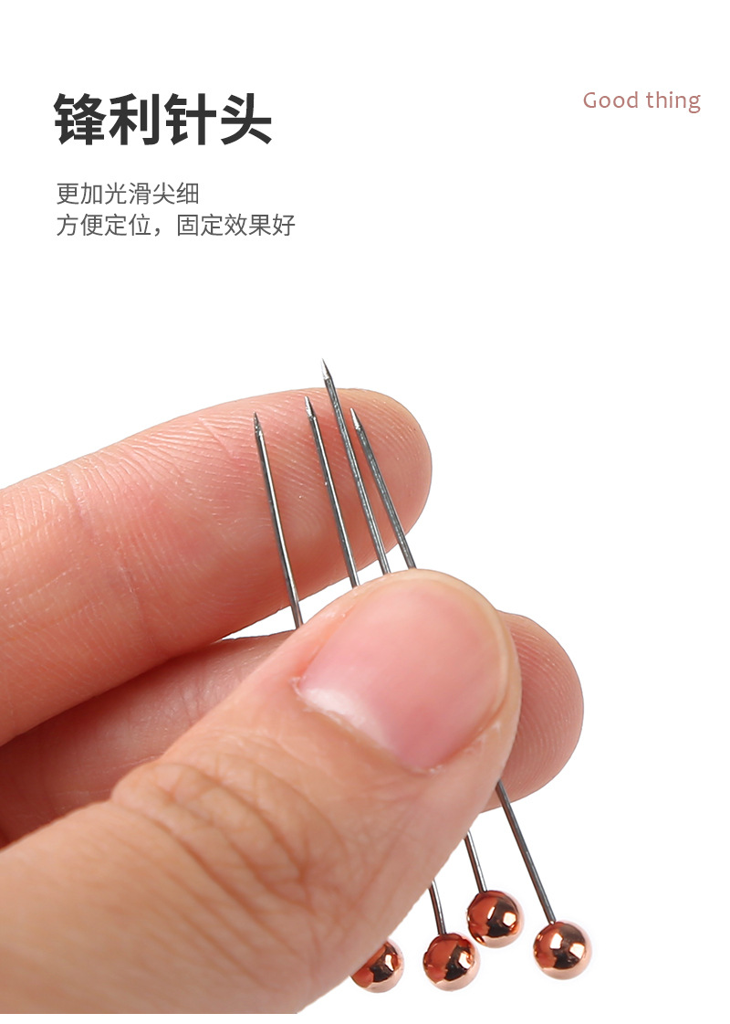 厂家批发高品质十字绣服装定位珠光针 手工diy工具金属色定位珠针详情9