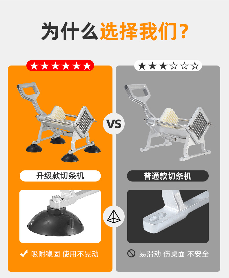 手动商用切薯条切土豆切条机多功能果蔬黄瓜萝卜切丝机家用薯条机详情5