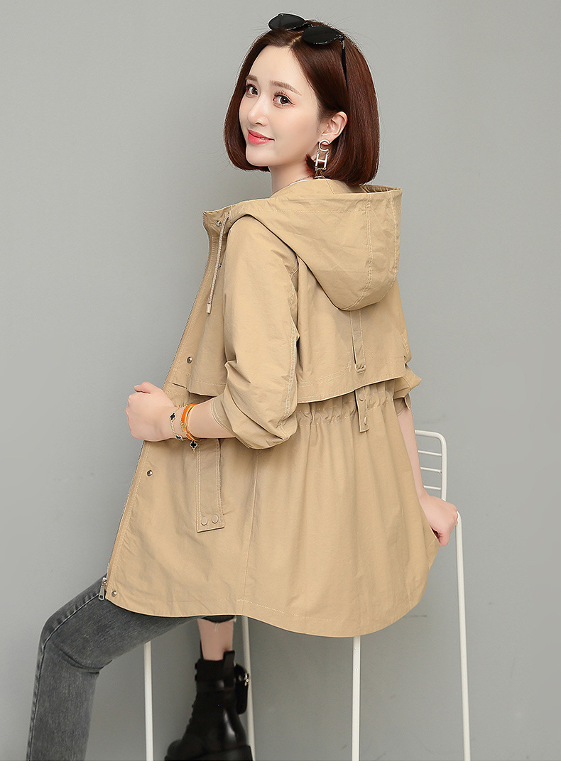 小香风中长款风衣女士2024春秋新款宽松休闲洋气百搭工装外套大码详情23