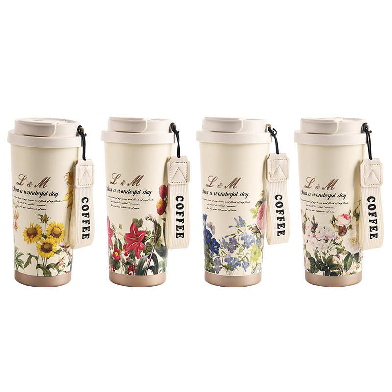 The new Lily of the Bell high appearance level insulated cup, seamless inner liner, double-drinking coffee cup, 316 stainless steel ceramic inner liner, water cup pic 29