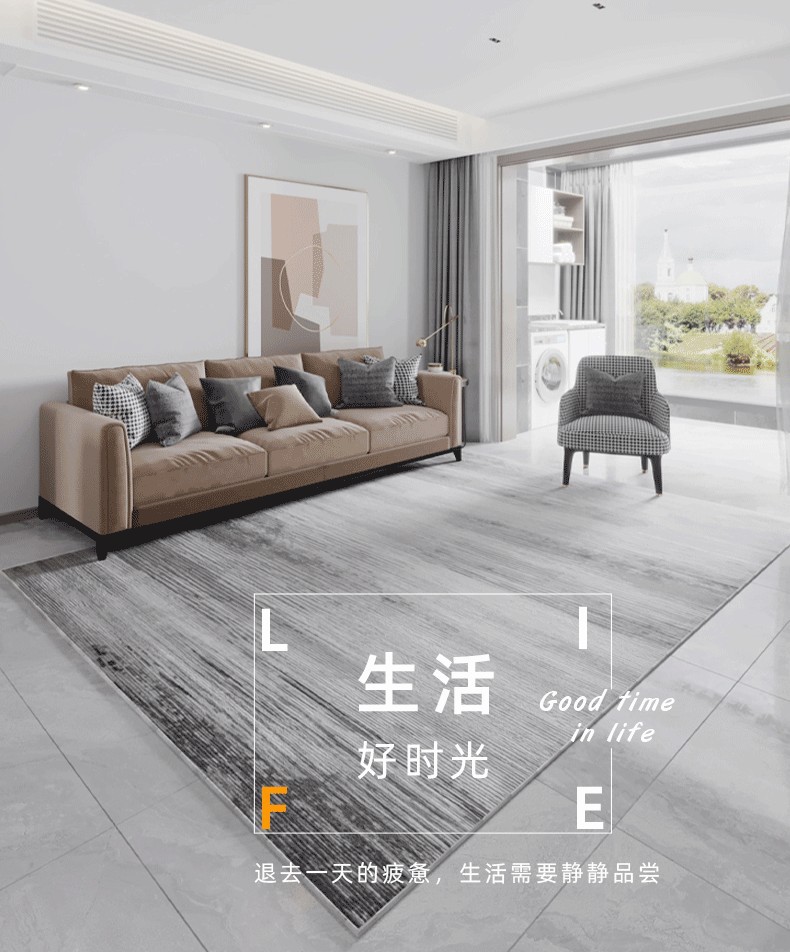 地毯客厅耐脏易打理 客厅地毯 现代简约轻奢免洗可擦家用地毯地垫详情1