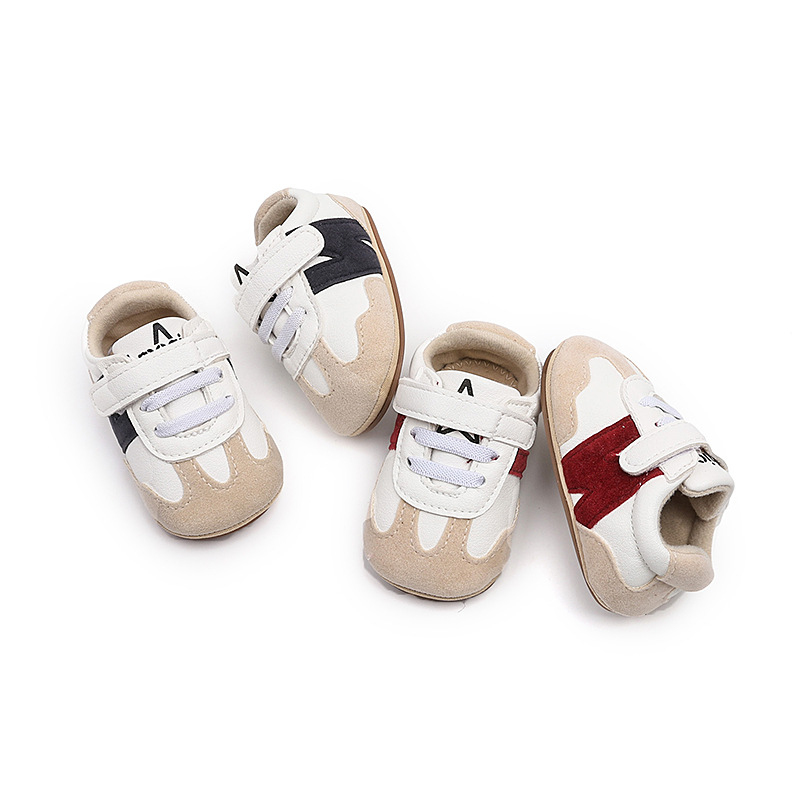 0-1岁宝宝防滑6-9-12个月男女婴儿软底防滑学步鞋运动拼色小白鞋详情2