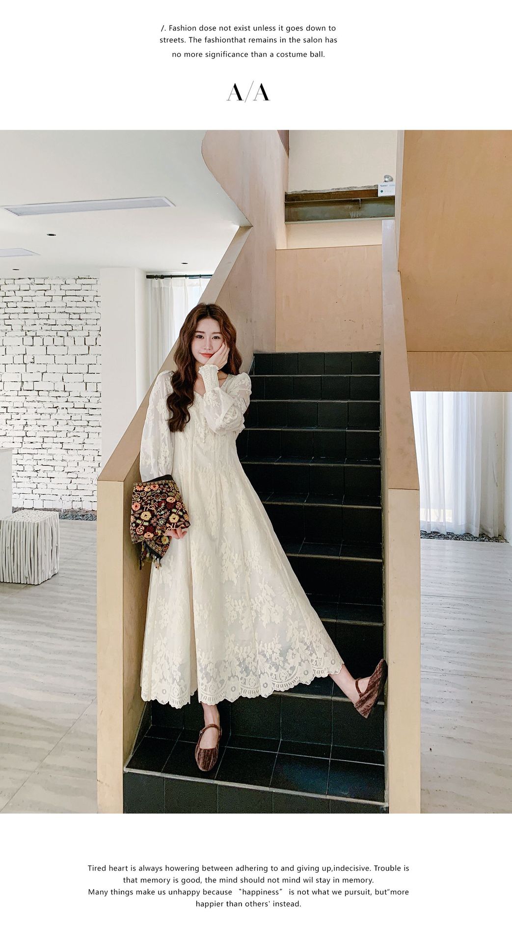 Real shot Bohemian fringed vest jacquard long dress two-piece set 2025 autumn collection lace patchwork V-neck dress pic 43