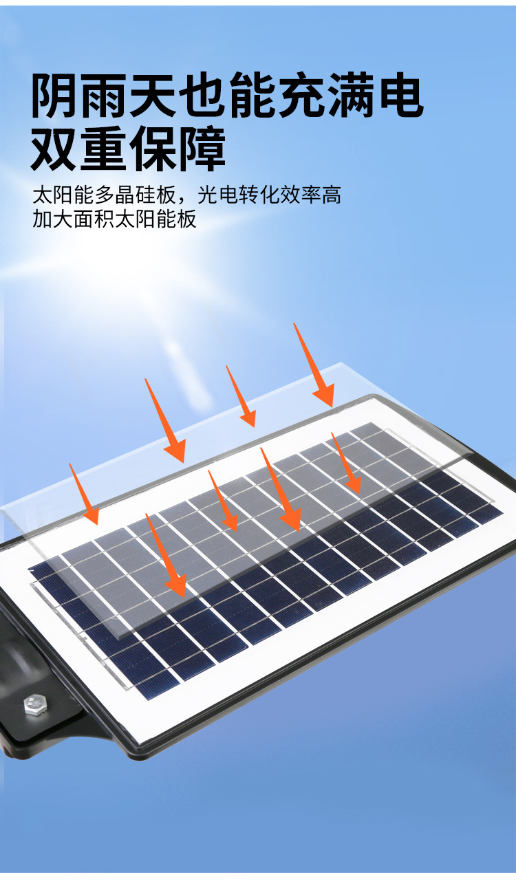 跨境太阳能灯 户外庭院灯新农村家用院子照明灯防水LED一体道路灯详情26
