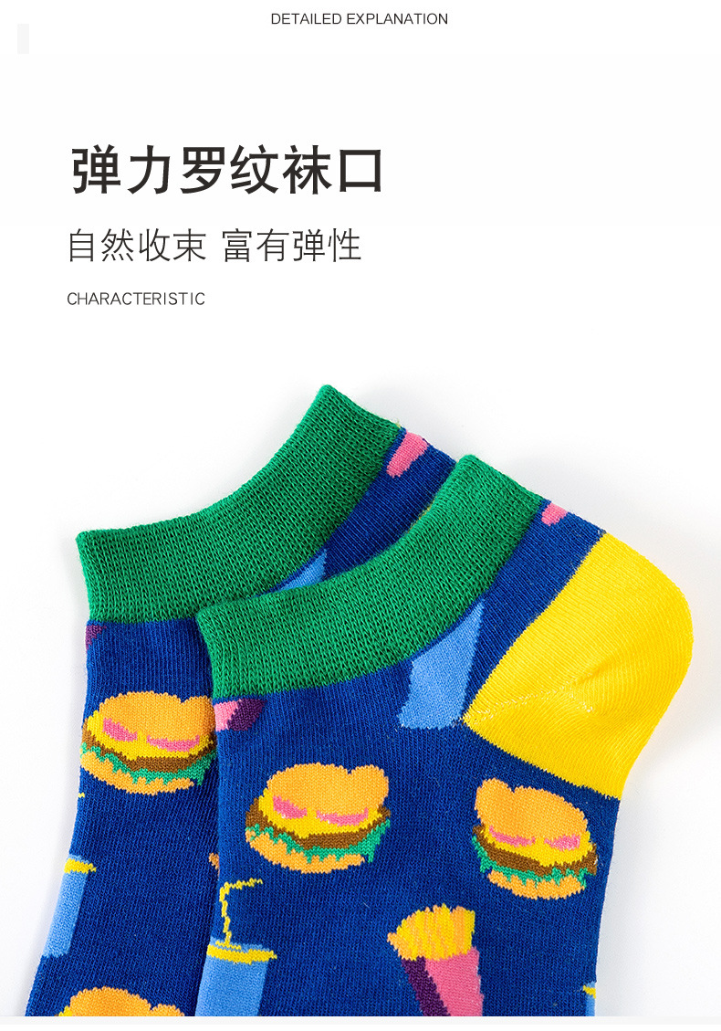 夏季薄款船袜男新款潮流条纹袜子女士透气吸汗ins风短袜跨境批发详情10