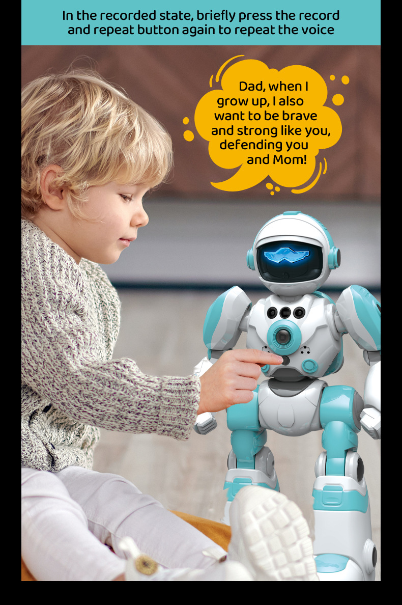 New AI intelligent voice robot, gesture-sensing remote control electric toy, sound and light dancing programmable robot pic 5