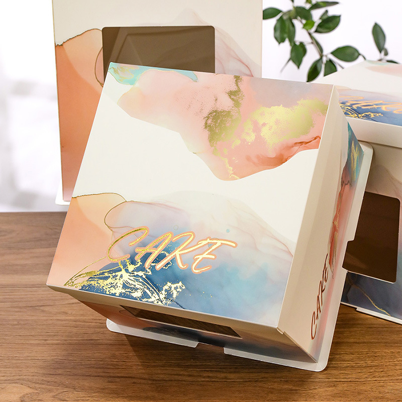 Factory direct supply of birthday cake boxes, 6, 8, 10, 12 inch single and double high-layer baking paper box packaging boxes wholesale pic 8