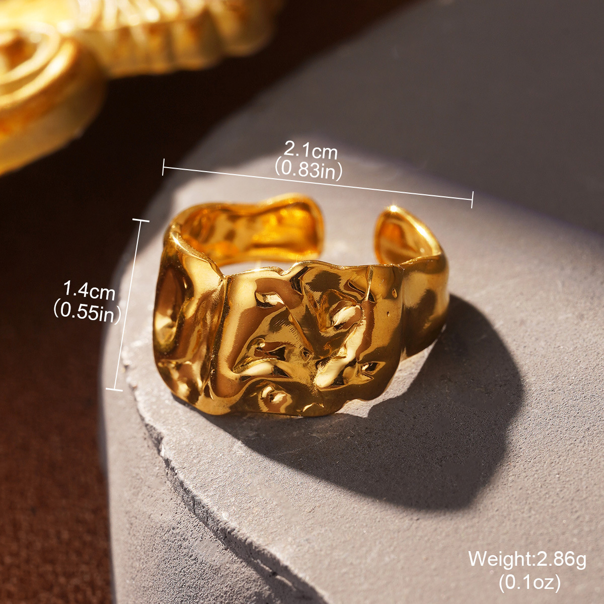 Retro European and American geometric stainless steel ring, non-fading shell geometric shape, fashionable and simple titanium steel index finger ring pic 41