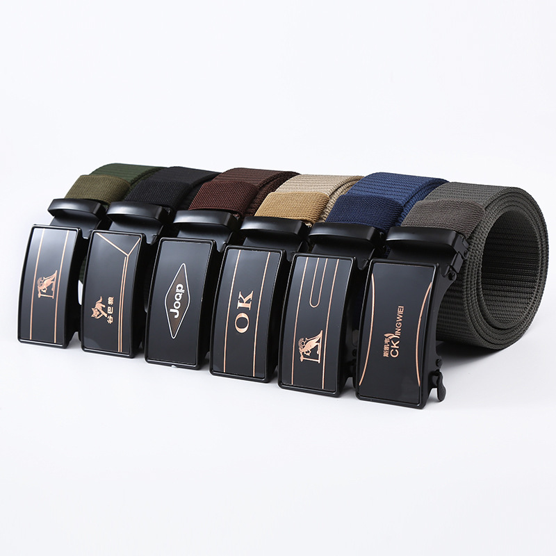 战术仿尼龙腰带仿尼龙翻版牛仔扣自动扣头尼龙腰带厂家直销详情1