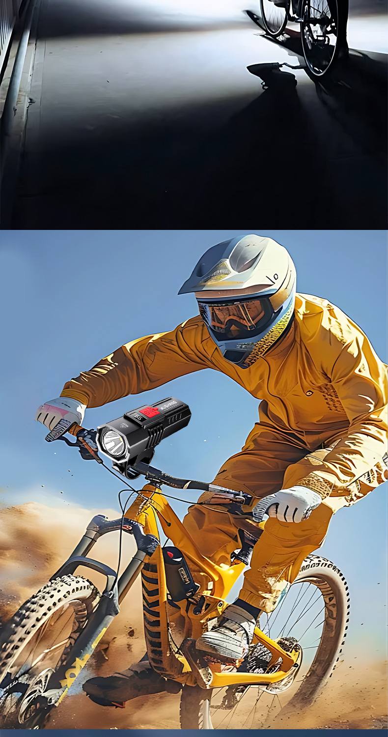 Large passenger mountain bike, strong light, night ride, rechargeable flashlight, bicycle lamp, headlight, long-range, waterproof, multi-functional lighting pic 17