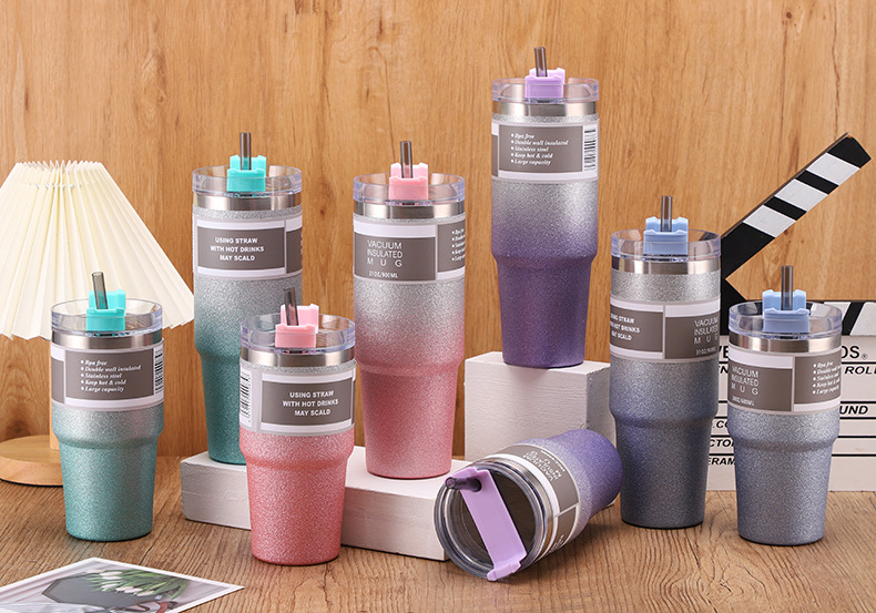 跨境钻石漆冰霸杯保温杯30OZ咖啡杯20OZ不锈钢啤酒杯外贸车载杯详情8