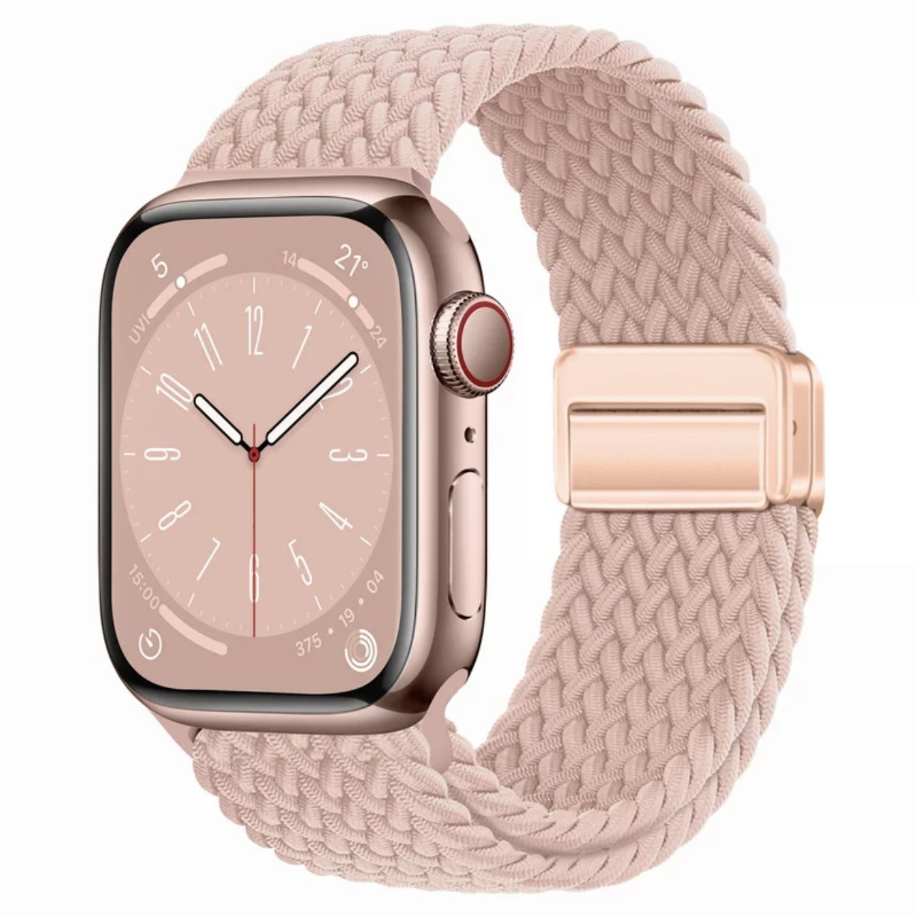 适用iwatch苹果表带磁吸尼龙编织S10弹力彩虹Applewatch手表带详情7