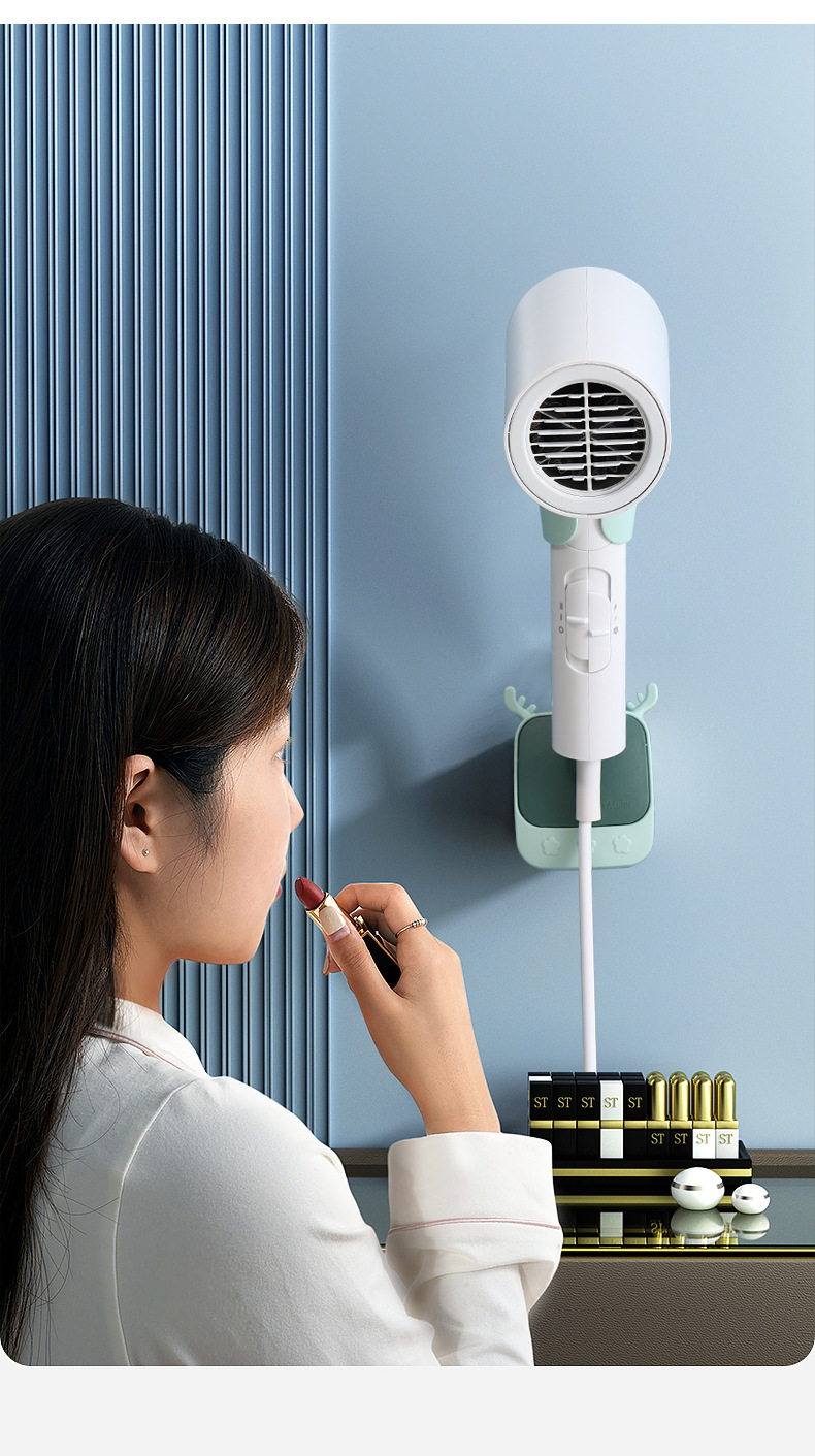 Hair dryer stand without drilling, bathroom wall-mounted storage rack, hair salon hair dryer, multi-functional air duct storage rack pic 11