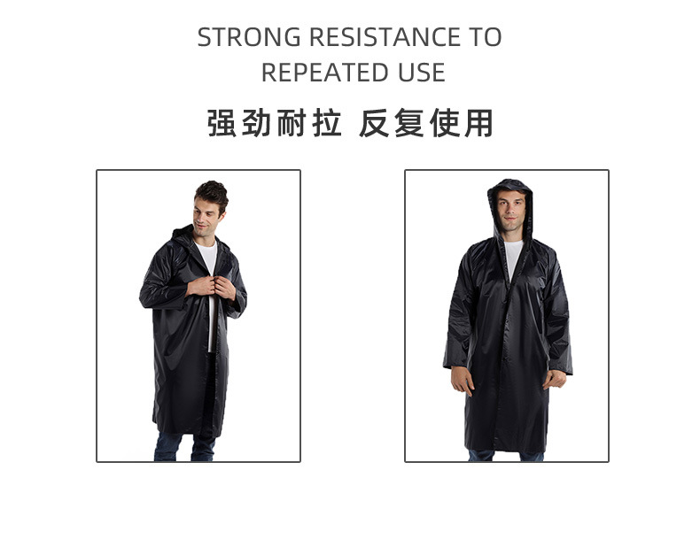 Wholesale of cross-border thickened rainproof duty long one-piece raincoat, PVC hiking raincoat, polyester raincoat pic 5