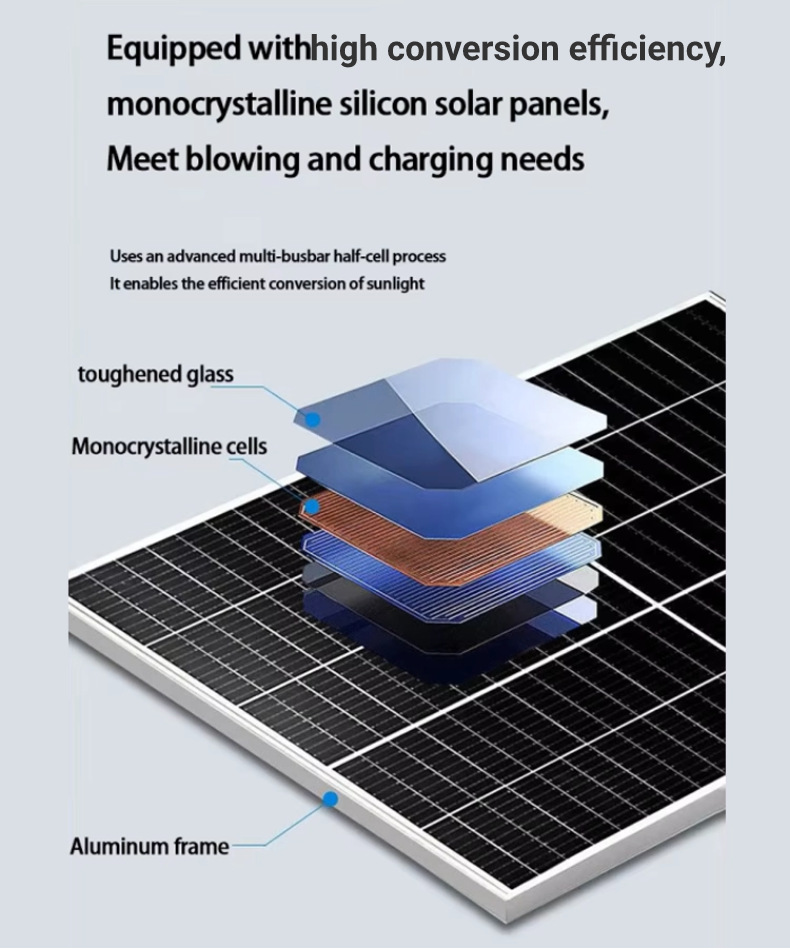 Wholesale electric fans from manufacturers: 16-inch household floor-standing fans, high-power vertical oscillating solar fans pic 5