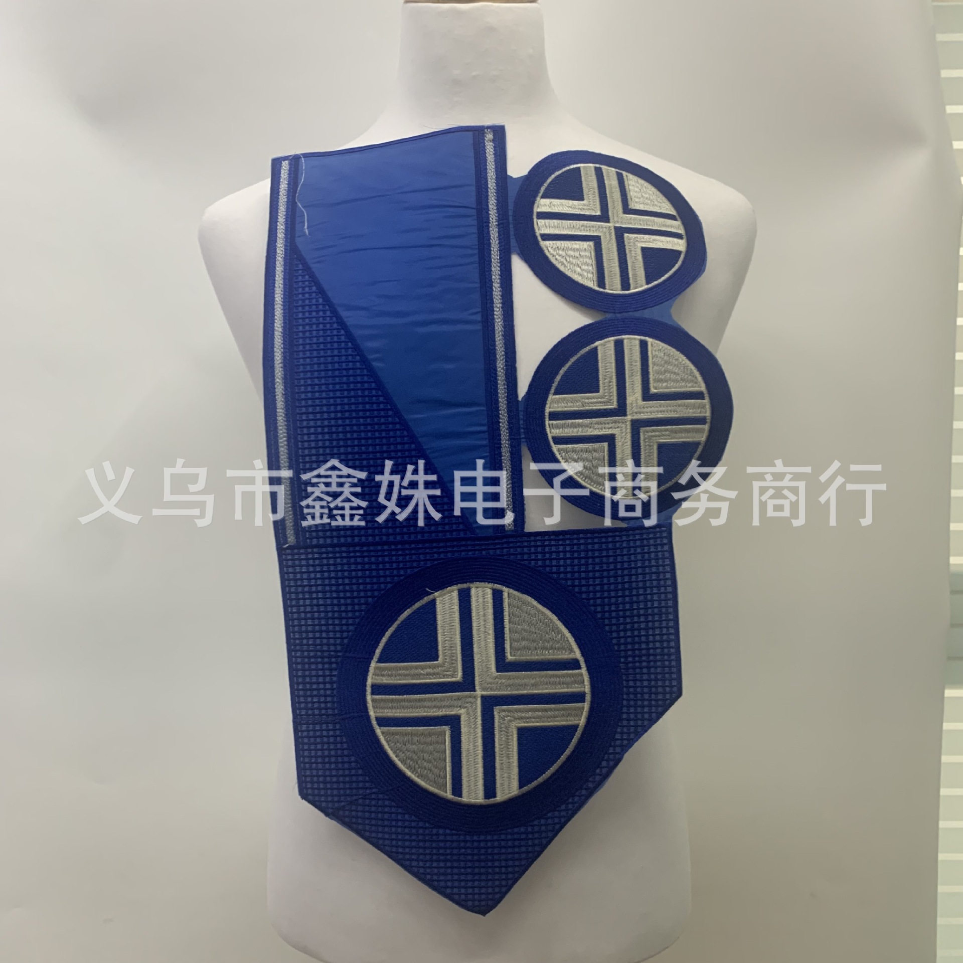 Rectangular embroidered circular collar stage costume accessories in stock in multiple colors pic 1