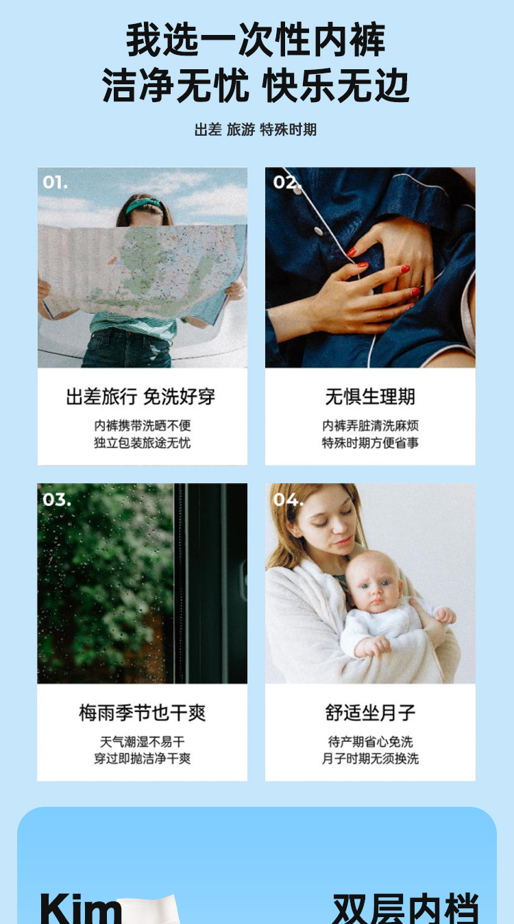 5条装一次性内裤男士平角内裤旅行户外独立包装免洗三角内裤批发详情3