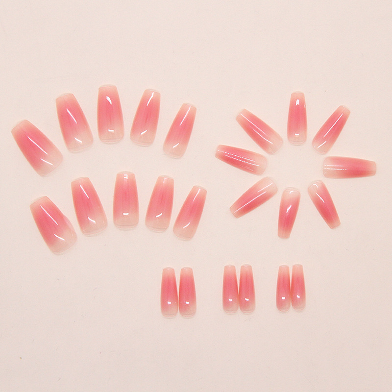 Long nail pieces, soft pink blush, nail art, false nails, detachable nail stickers, finished nail art nail pic 10