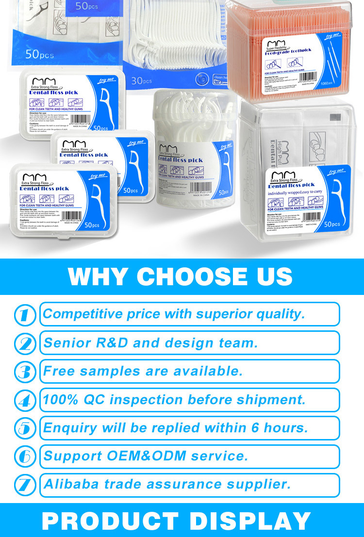 外贸批发超细牙线袋装30支高拉力圆线一次性牙线棒跨境电商现货详情2