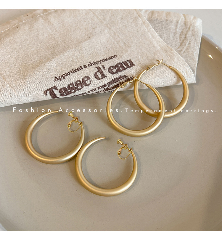 大圆圈螺旋耳夹女款2024新款爆款素圈高级感无耳洞耳环方圆脸耳饰详情19