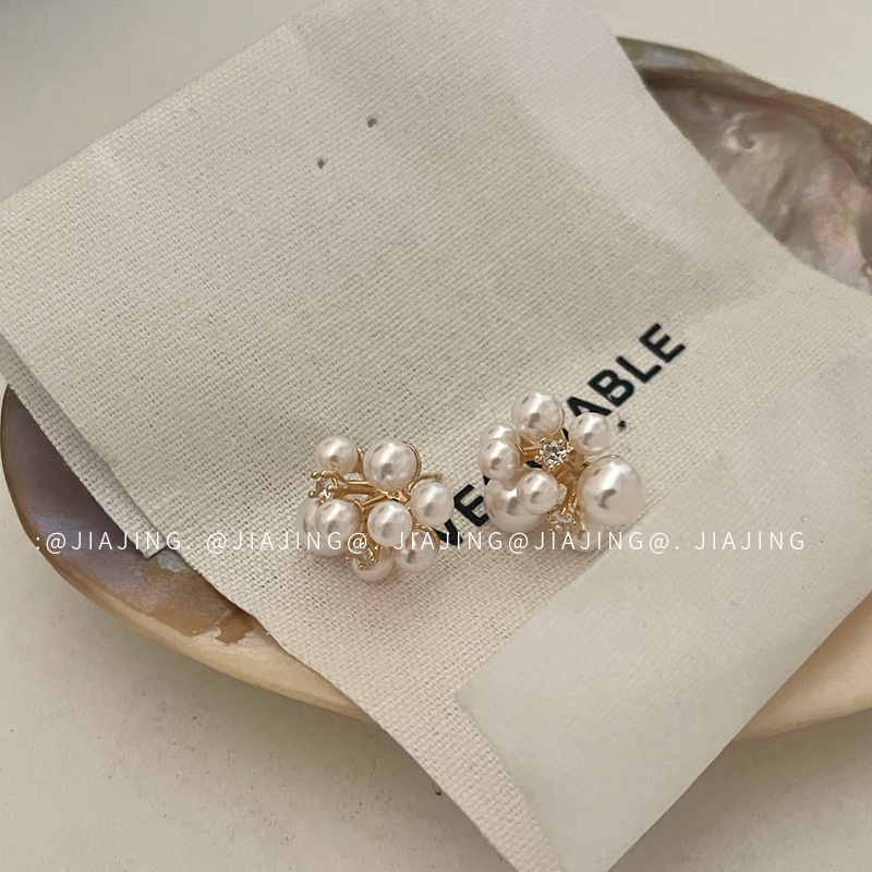 小众设计感珍珠耳环锆石轻奢风高级感925银针韩版春夏新款个性女~详情11