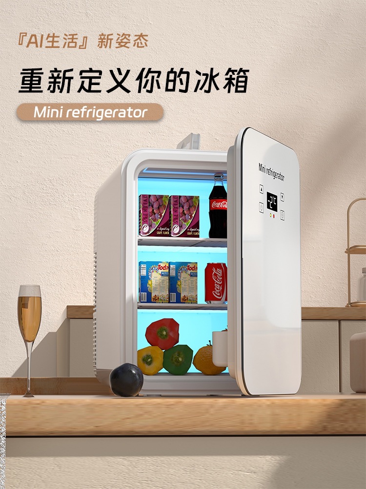 车载冰箱车家两用小型迷你宿舍冷藏箱美妆镜面小冰箱跨境礼品批发详情1