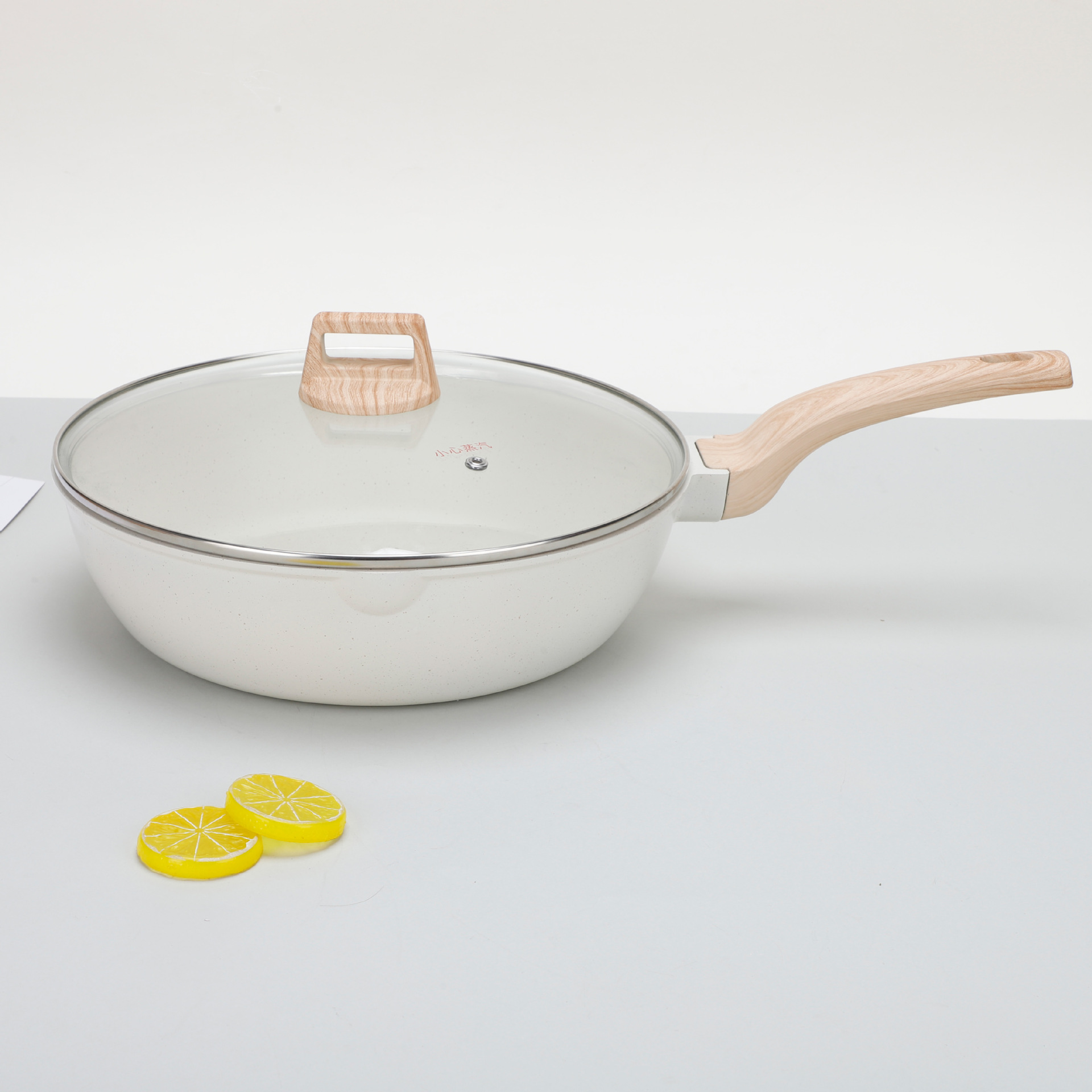 Frying pan set, tourmaline non-stick set, granite cookware, non-stick five-piece set, wok, soup pot, small milk pot pic 8