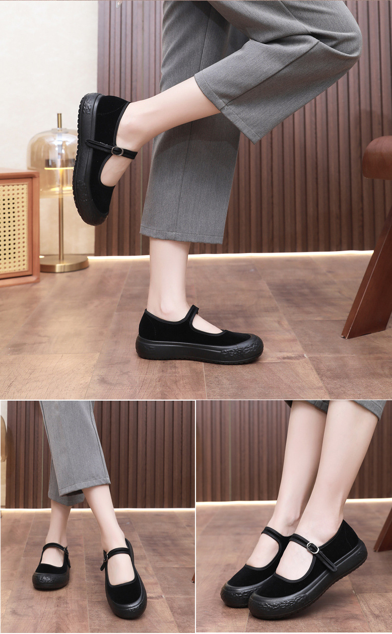 老北京布鞋女厚底工作鞋轻便软底上班黑布鞋酒店礼仪舞蹈鞋妈妈鞋详情16